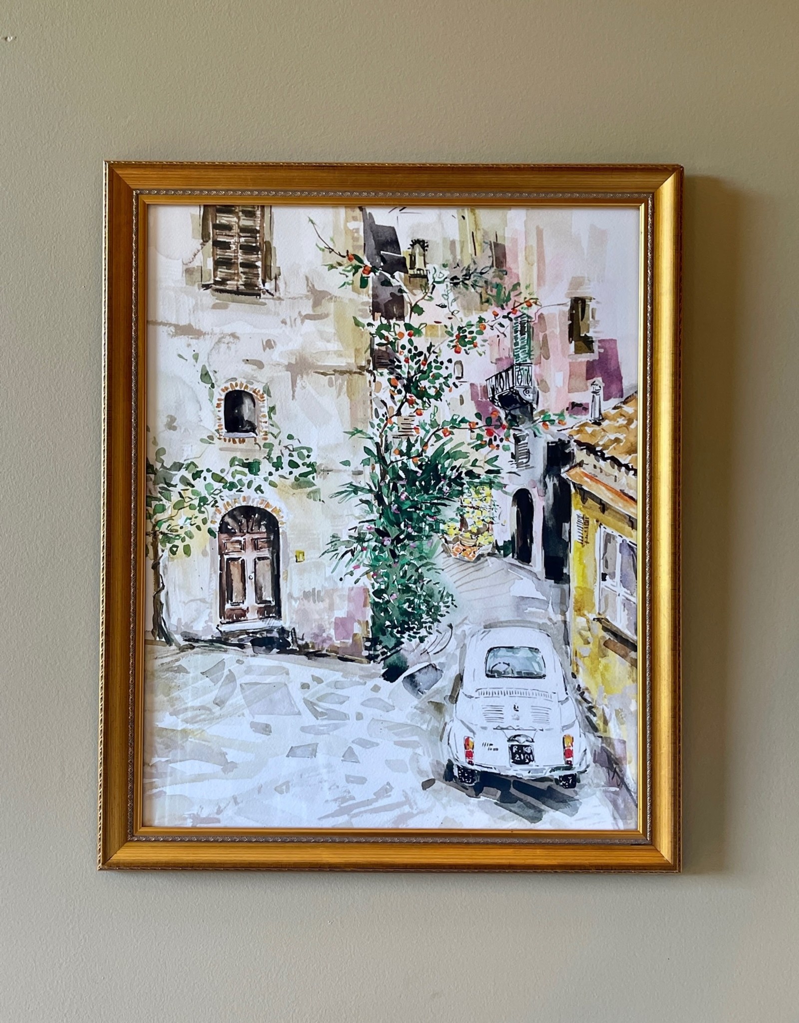 Darling Lemon "Somewhere in Italy"  by Ksenia Phillips " 18 1/4 x 22 1/2" Framed