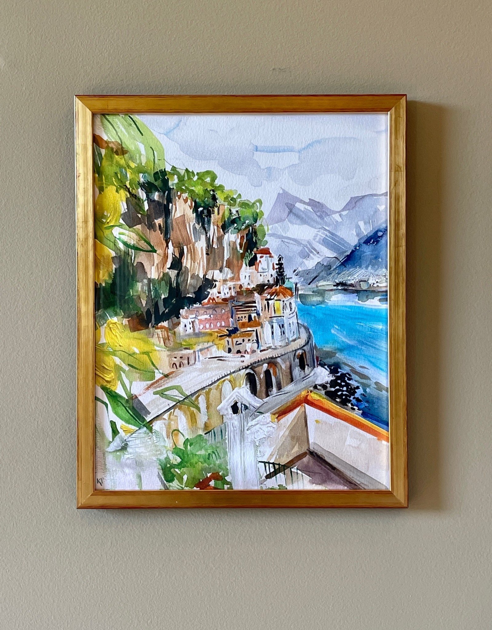 Darling Lemon "Amalfi Coast"  by Ksenia Phillips 12" x 15" Framed