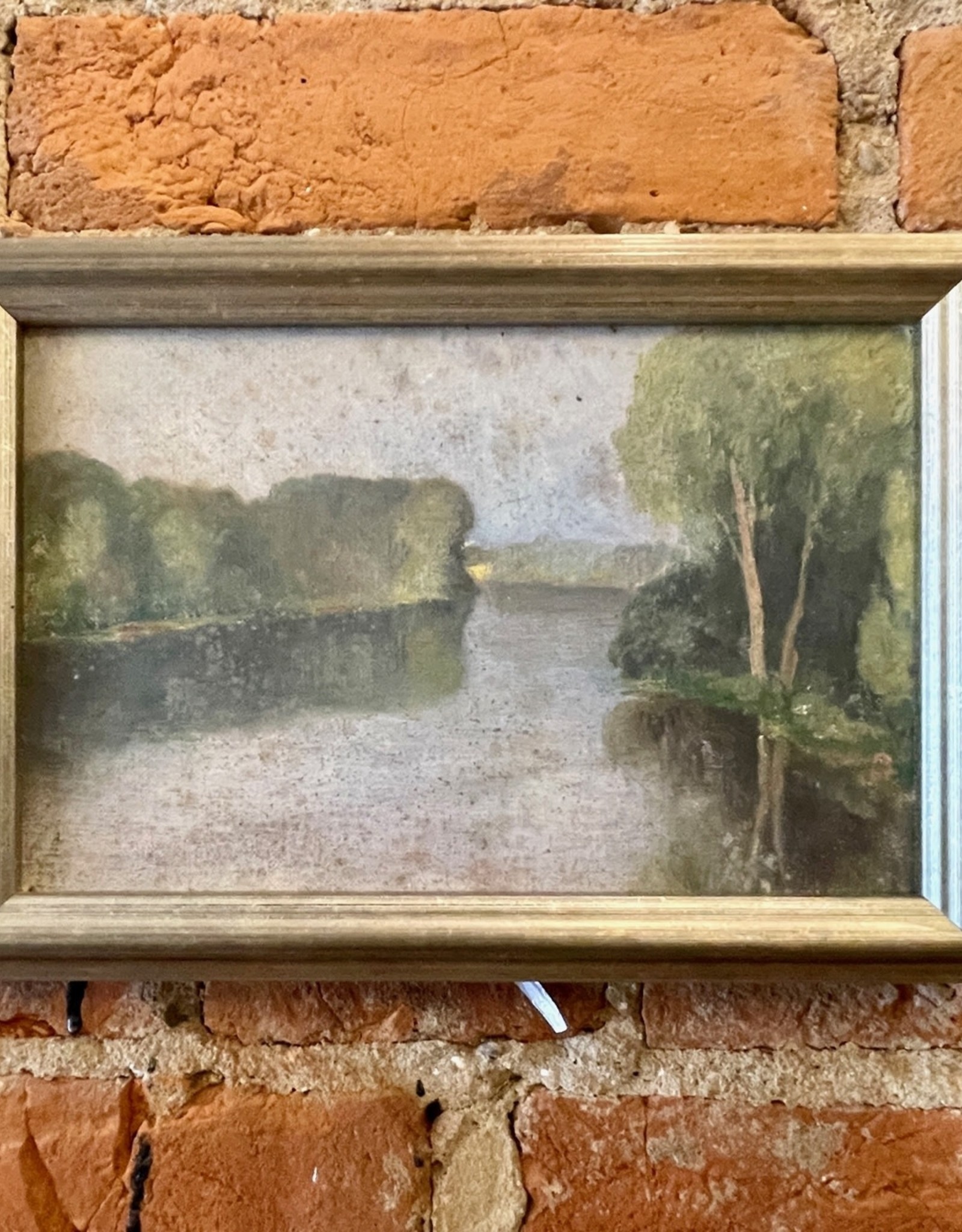French Original Art 1930's French Original Art V - Framed - Riverscape
