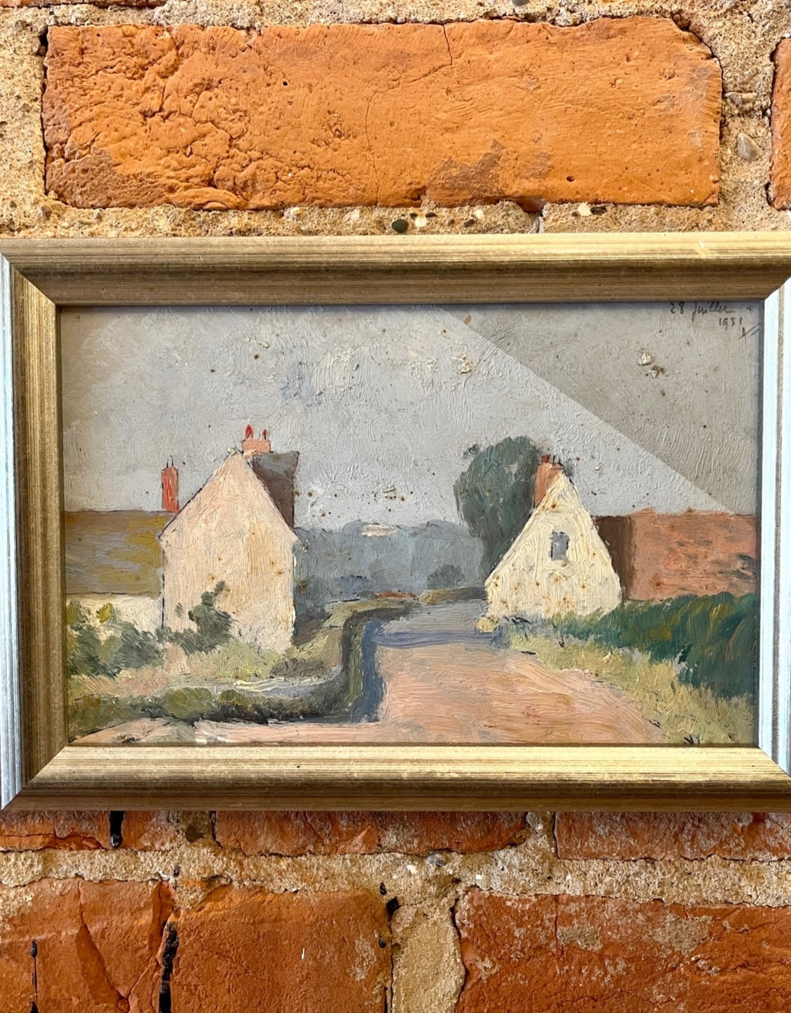 French Original Art 1930's French Original Art XI - Framed - Village Road