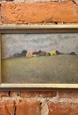 French Original Art 1930's French Original Art XII - Framed - French Farm on Hill