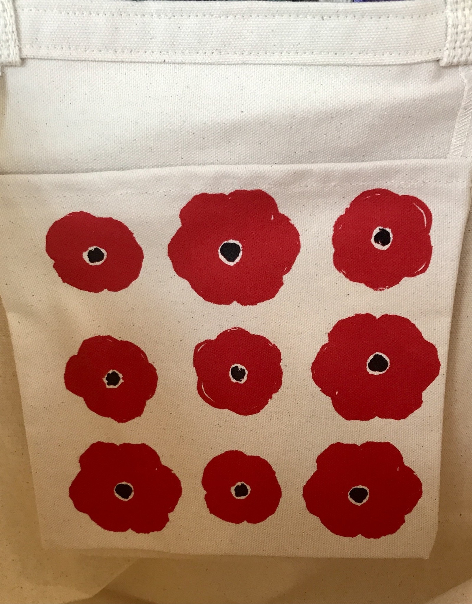 Eric & Christopher European Splendor Tote Bag w/Poppy Pocket - 17" (tall) x 20 (wide) x 6" (deep)