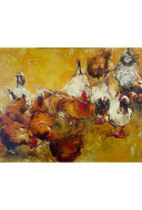 Chickens (4 ft x 3 ft) by Ewa Perz