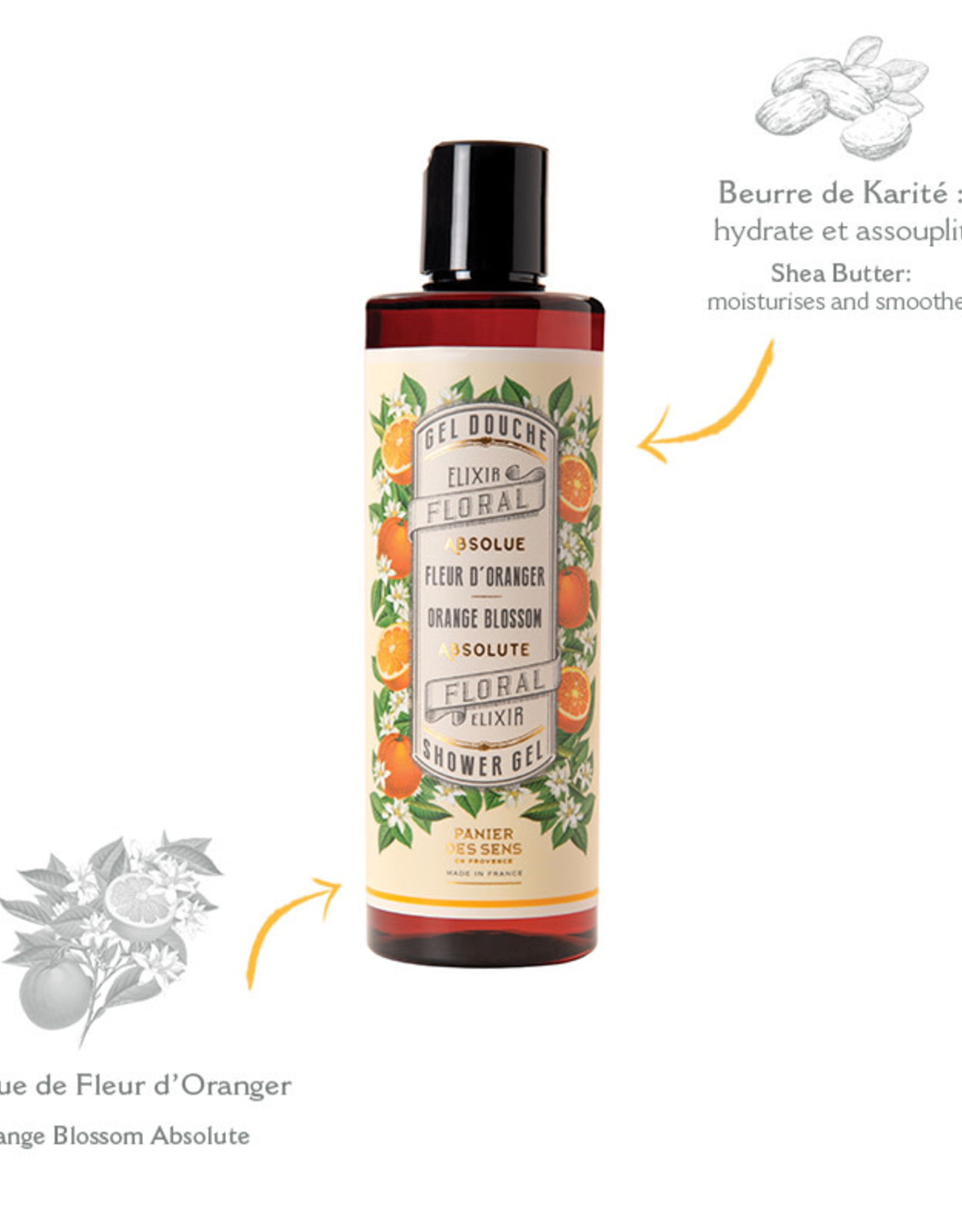 Panier Des Sens "Absolute Orange Blossom" Shower Gel - 8.4 oz.  Panier Des Sens