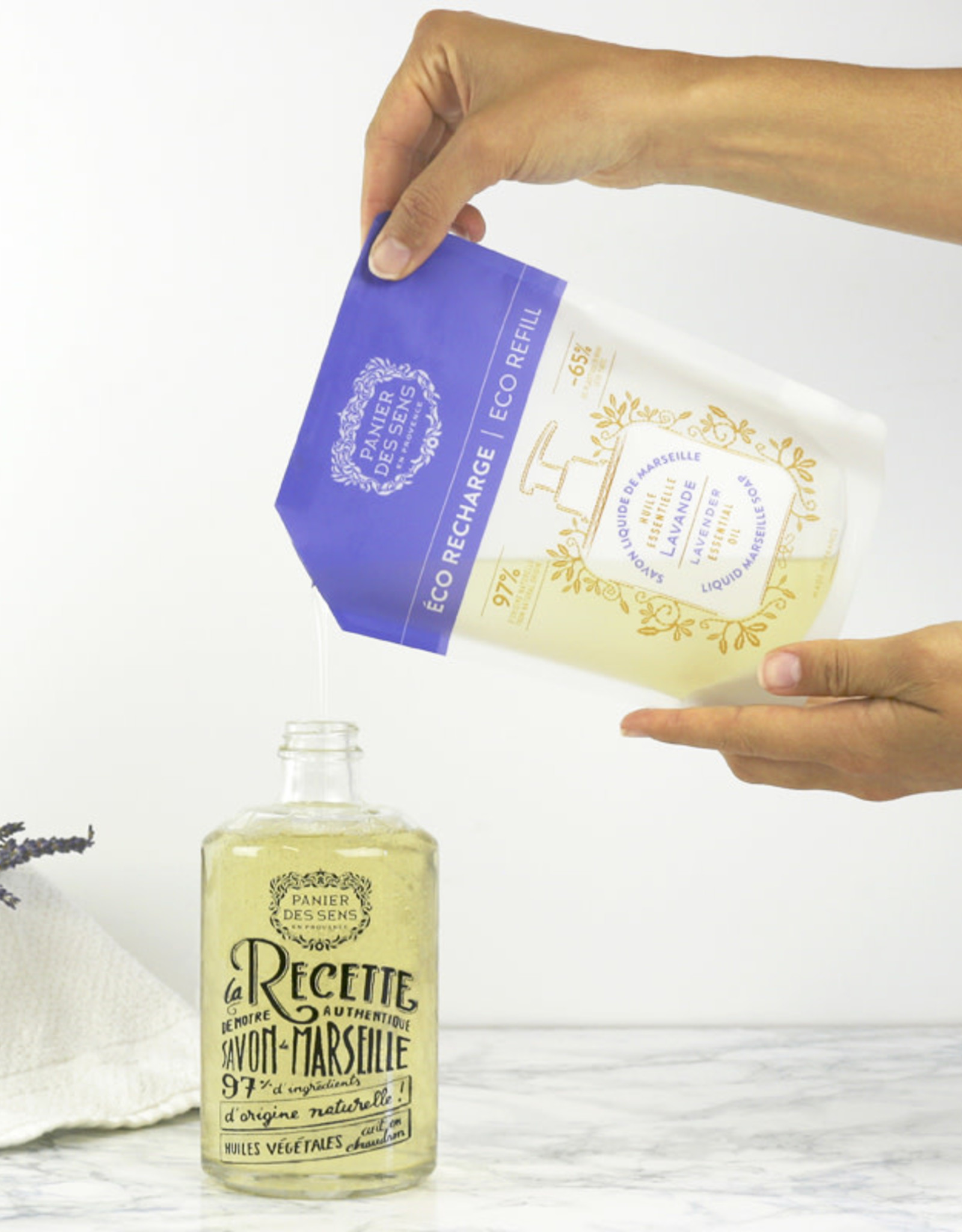 Panier Des Sens Eco-Refill Liquid Marseille Soap -  Relaxing Lavender - 16.9 oz.  Panier Des Sens