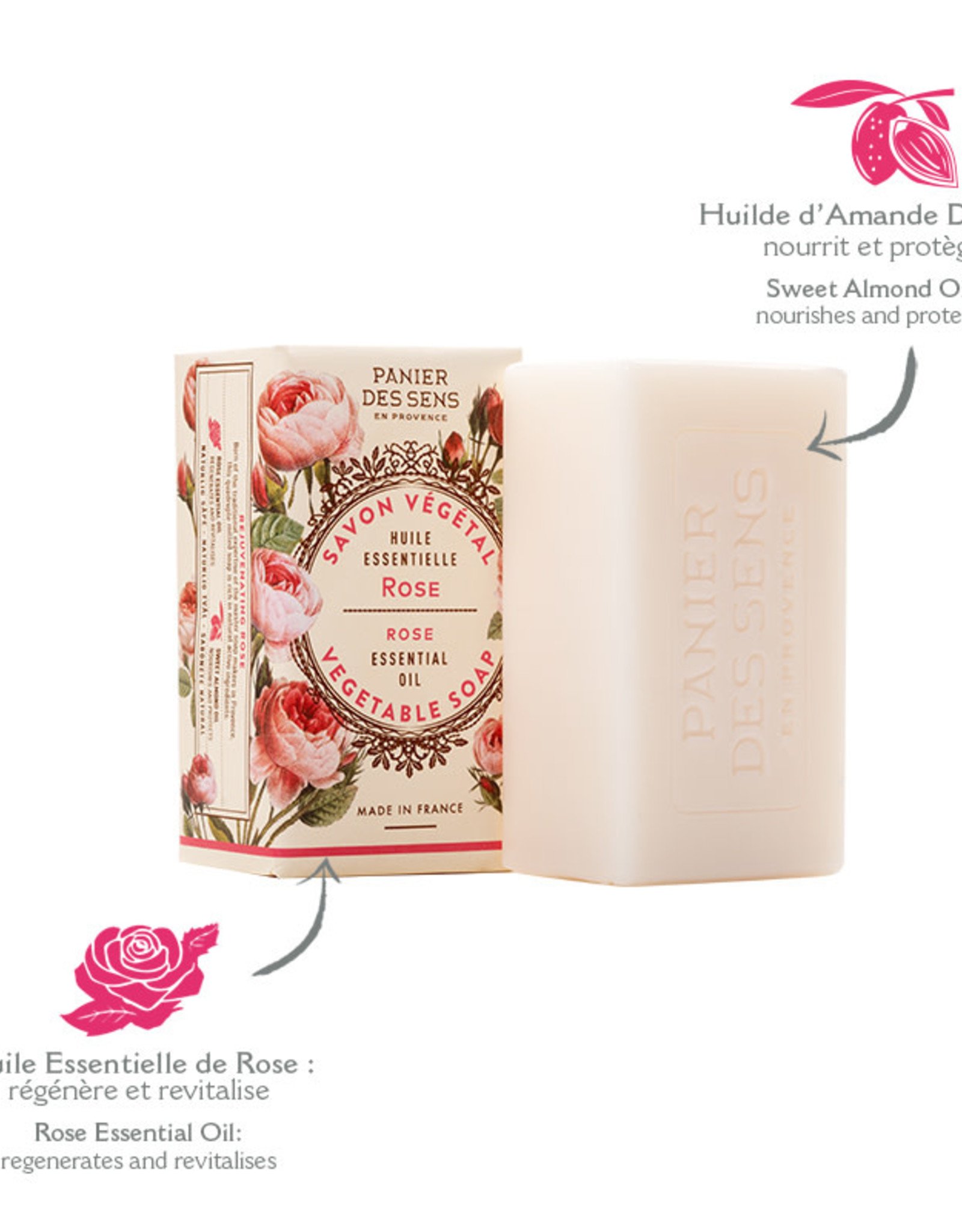 Panier Des Sens Soap Bar  "Rejuvenating Rose"  5.3 oz.  - Panier Des Sens