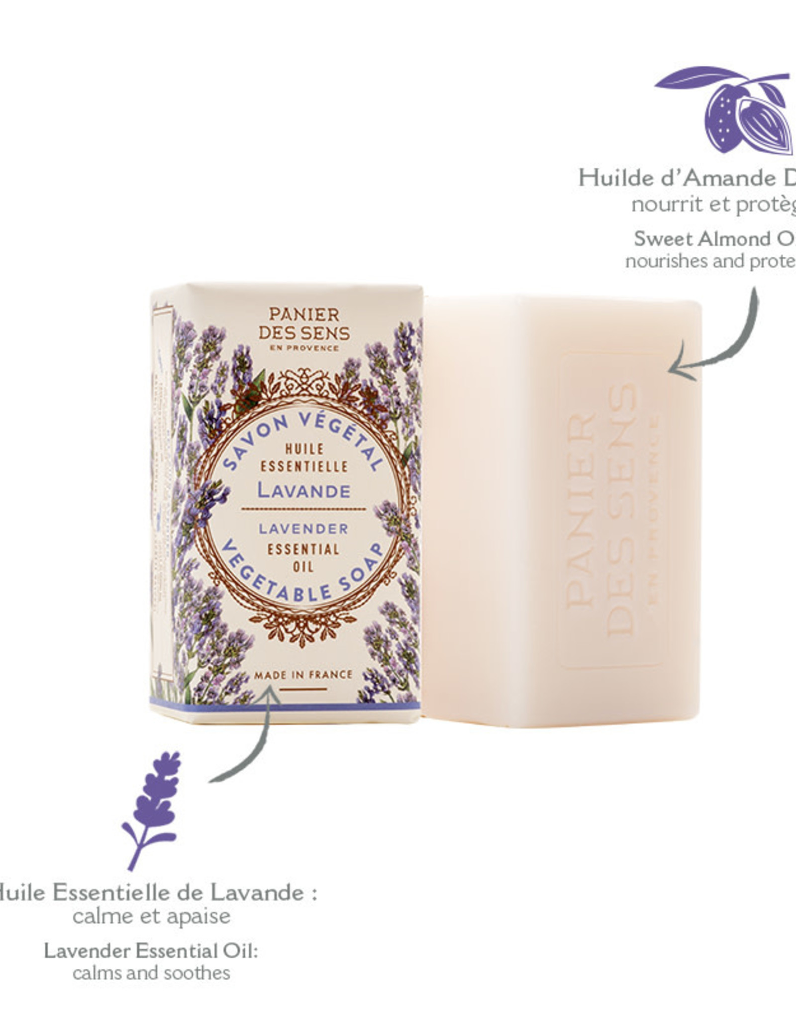 Panier Des Sens Soap Bar Relaxing Lavender  5.3 oz. - Panier Des Sens