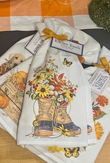 Fall Flowers Boots Towel - Set of 2