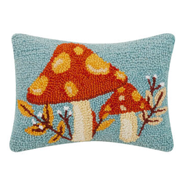 Fall Mushroom Hook Pillow 9" x 12"