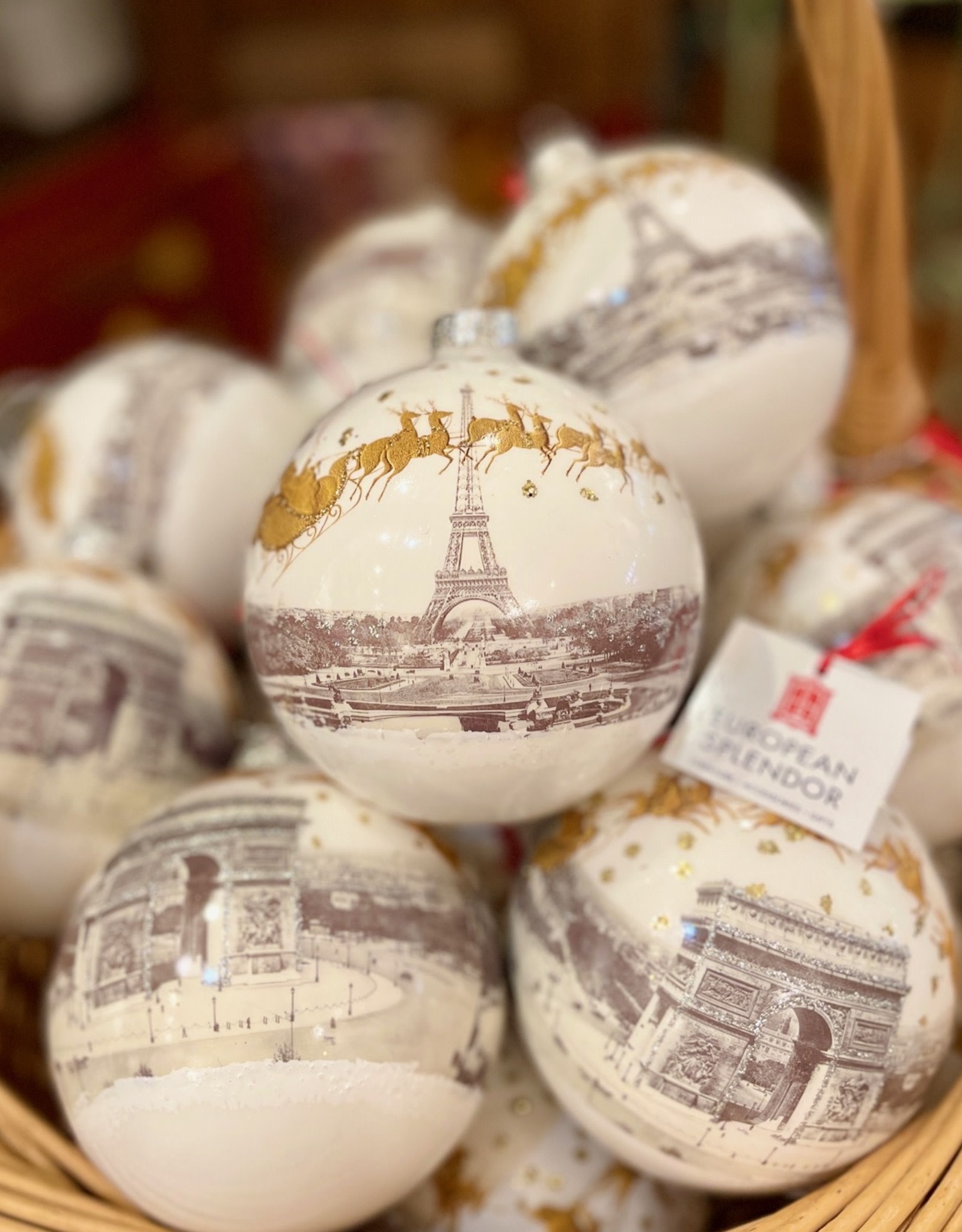 Christmas in Paris Ornament 5" - Eiffel Tower