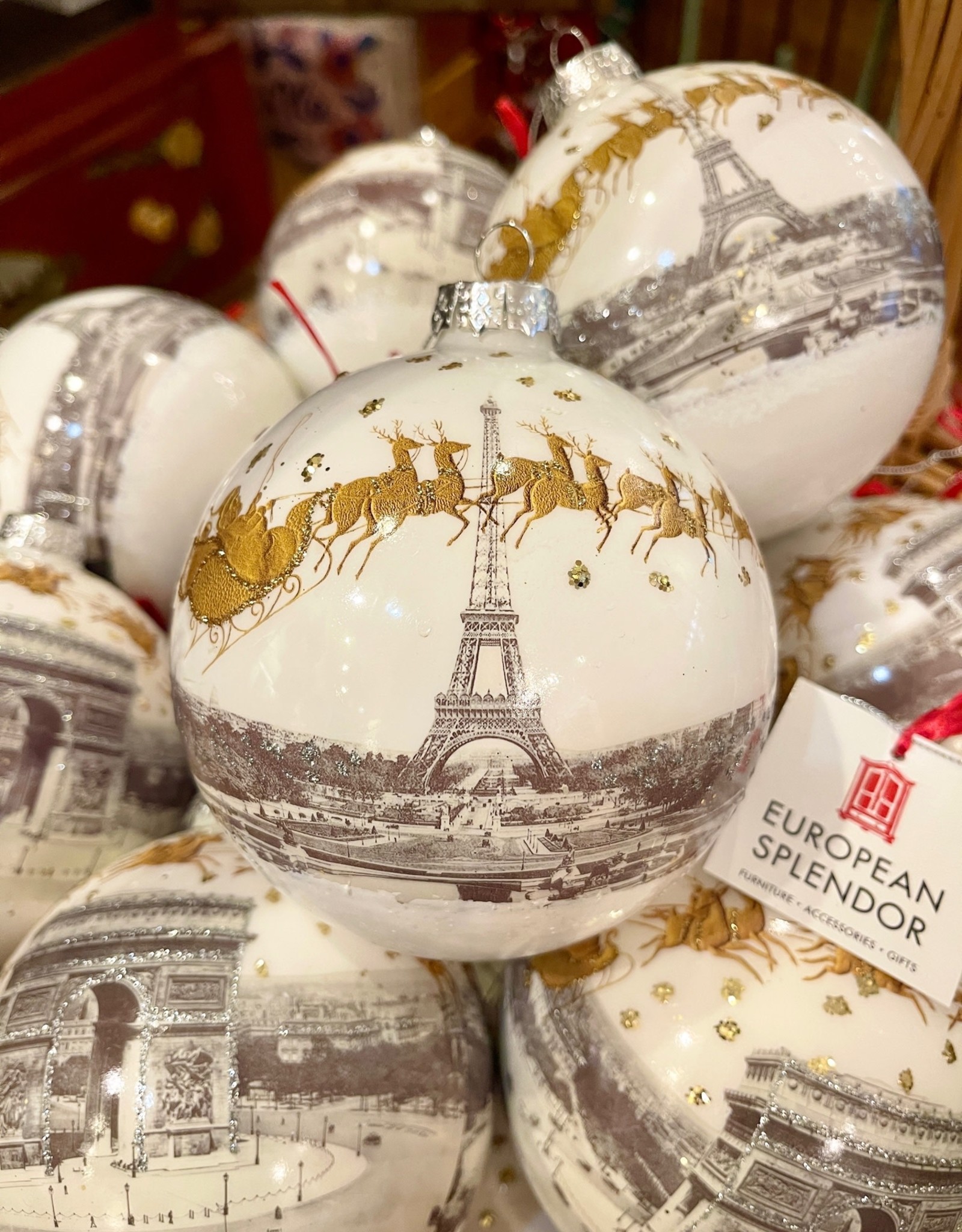 Christmas in Paris Ornament 5" - Eiffel Tower