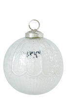 Silver Mercury Glass Ball Ornament 4"