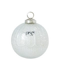 Silver Mercury Glass Ball Ornament 4"