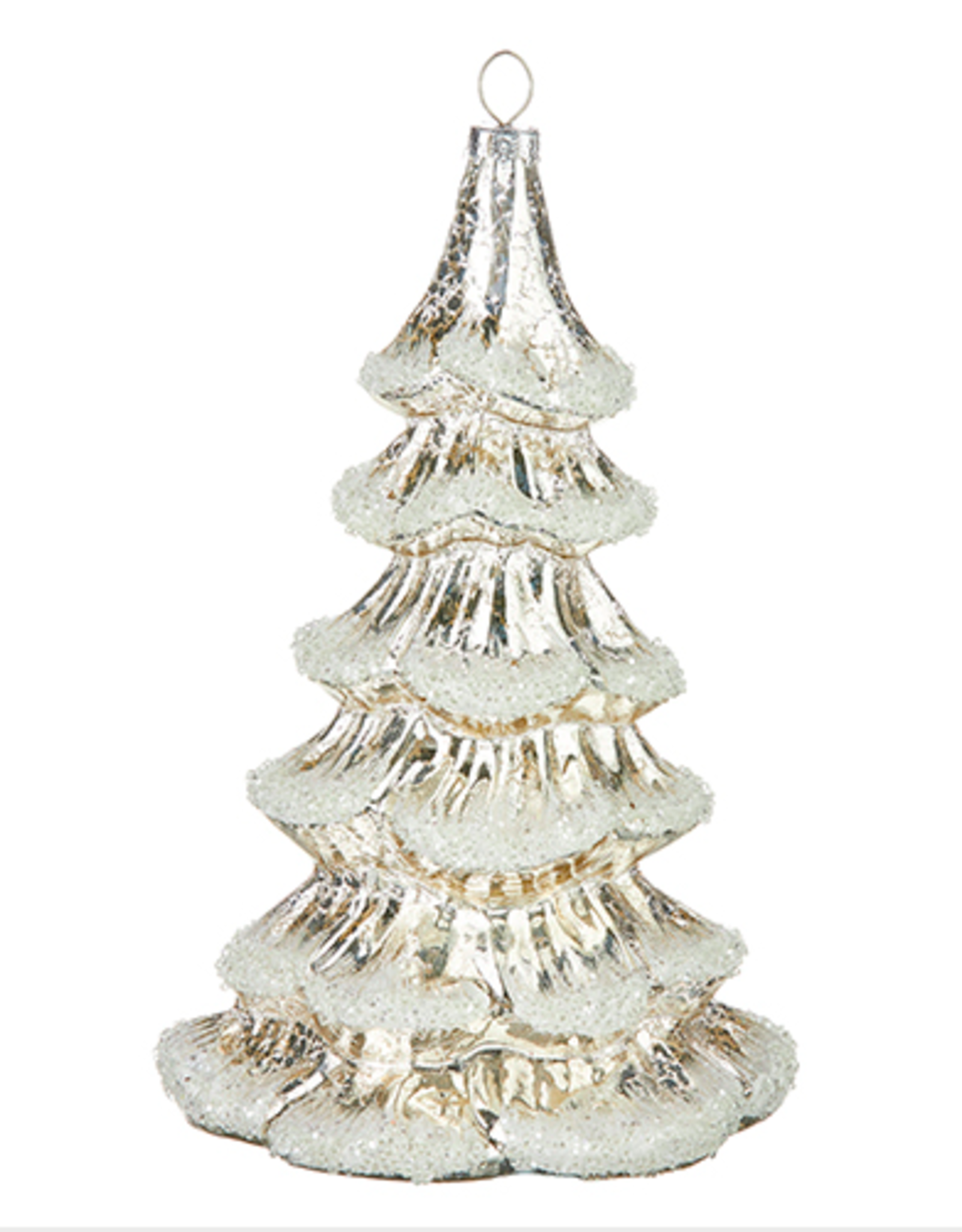 Frosted Tree Glass Ornament 7.5"