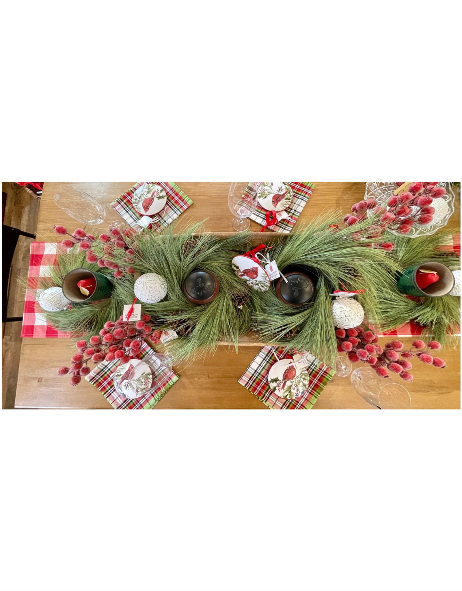 Red Frosted Berry Spray 24.5" (Large Berry)