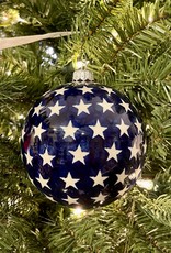 Festive Polish Pottery Peacock Christmas Ball Ornament - (D56