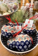 Christmas Ball Ornament - Snowflakes w/Red Berries (D1005)