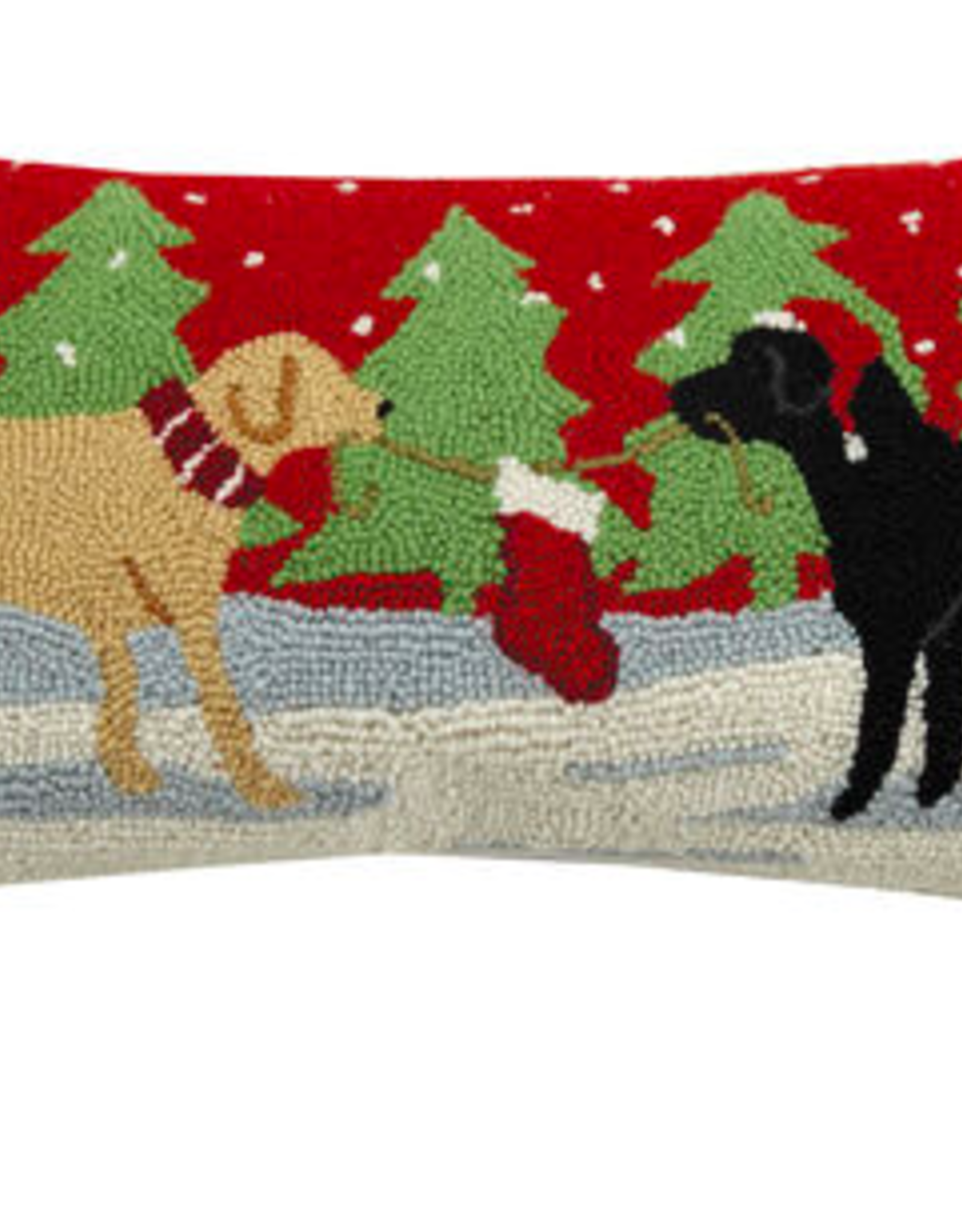 Playful Christmas Dogs Hook Pillow 12 X 26