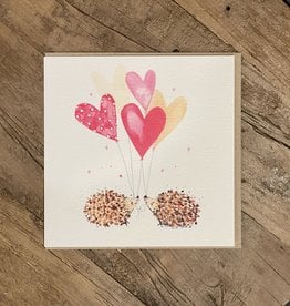 Hedgehog Hearts  (Louise Mulgrew) Greeting Card - 6" x 6"