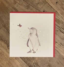 Penguin and Bird Greeting Card - 6" x 6" (MC)