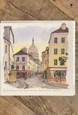 Sacre'-Coeur, vu de la rue Norvins Montmartre, Paris Greeting Card - 6" X 6"