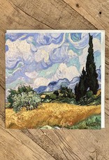 A Wheatfield with Cypress (Vincent Van Gogh)  1889 - 6" X 6"