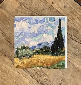 A Wheatfield with Cypress (Vincent Van Gogh)  1889 - 6" X 6"