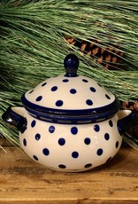 Soup Bowl Tureen LID ONLY - White w/Blue Dots  - .75L (25 oz)