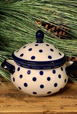 Soup Bowl Tureen - White w/Blue Dots  - .75L (25 oz)