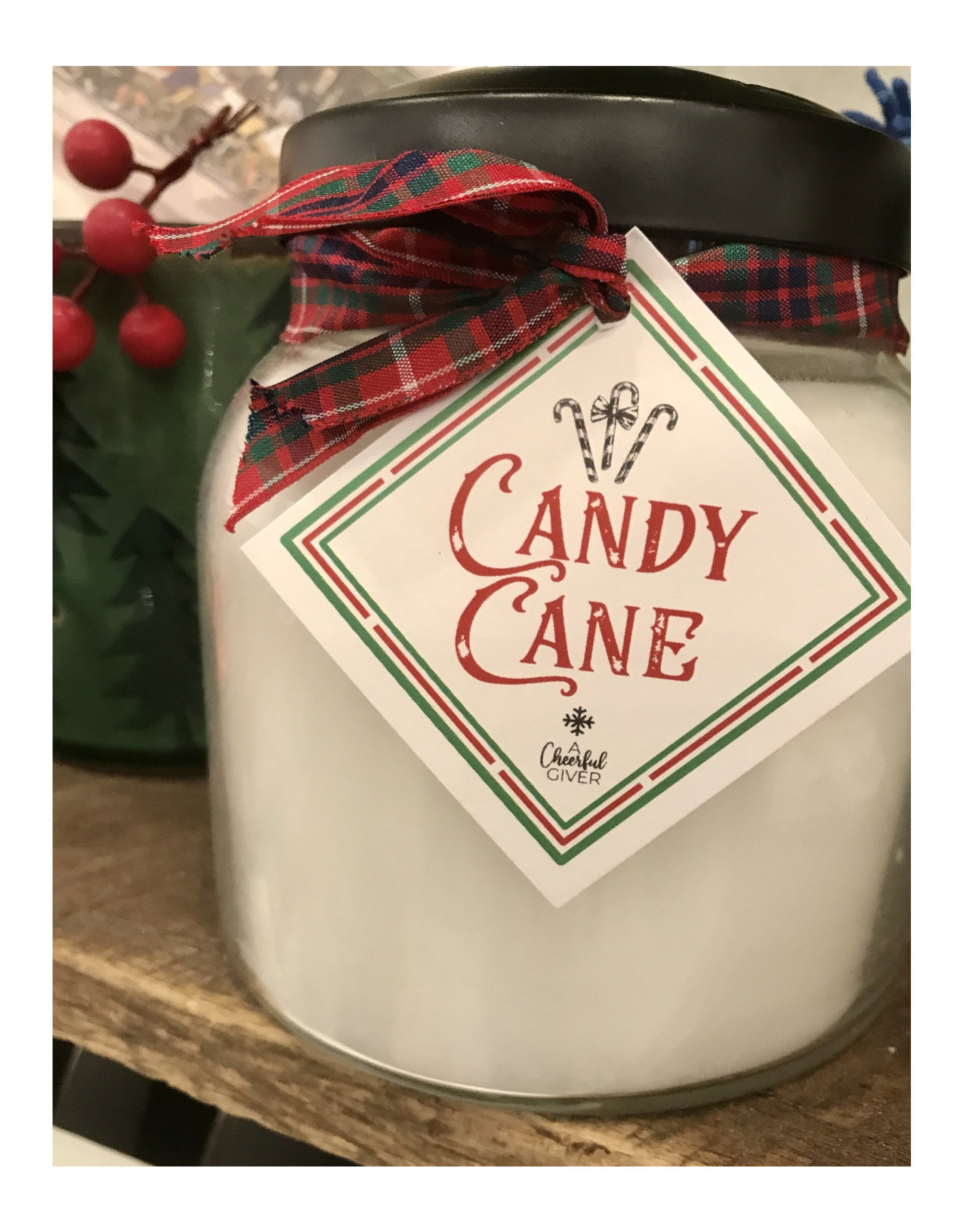 Keepers of the Light Candle - Candy Cane Limited Edition -  Papa 34 oz. - Black Lid