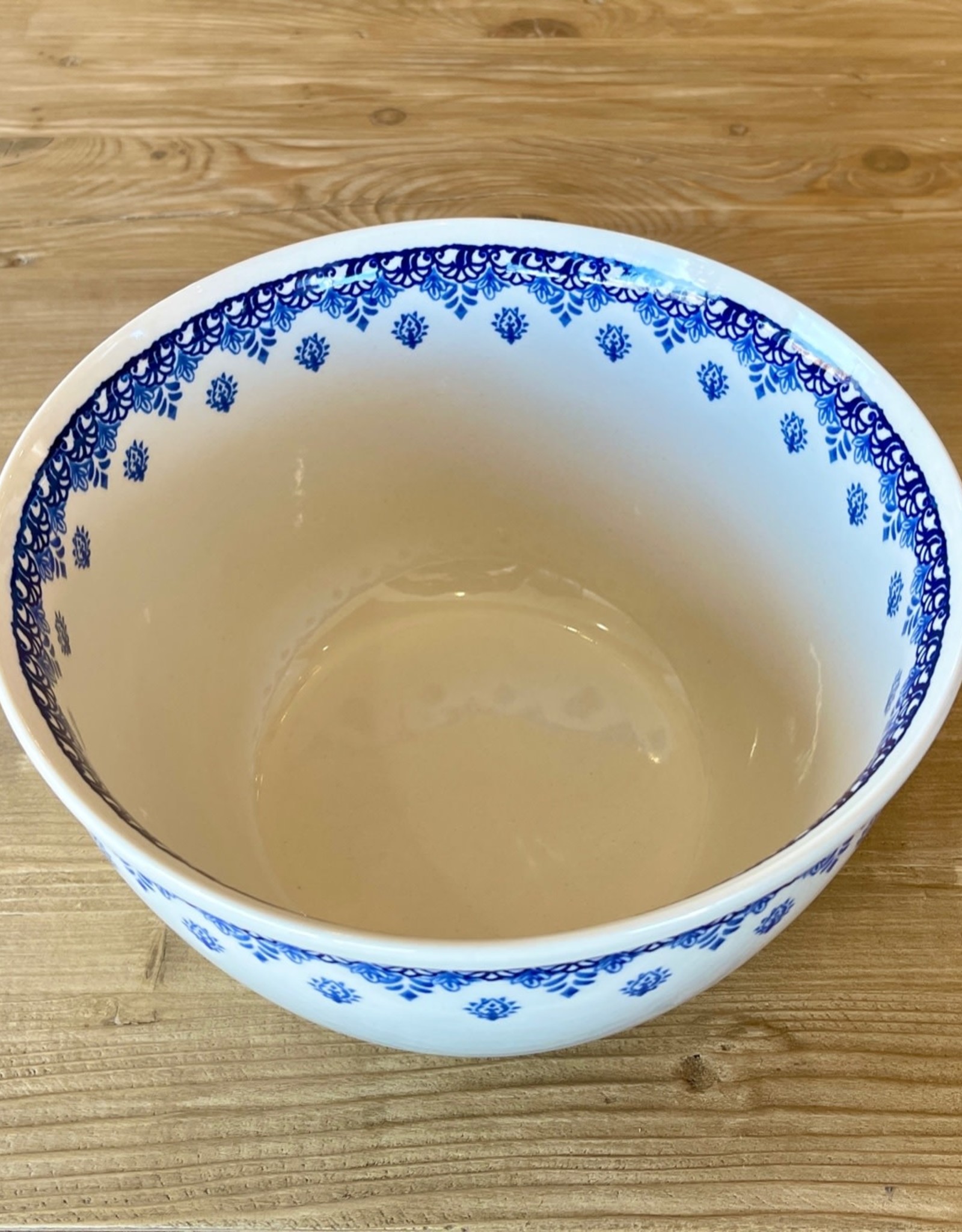 Large Serving Bowl - Blue Garden (986) - Narrow Bottom