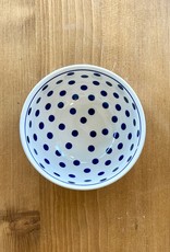 Soup/Cereal/Salad/ Bowl - White  w/Blue Dots II