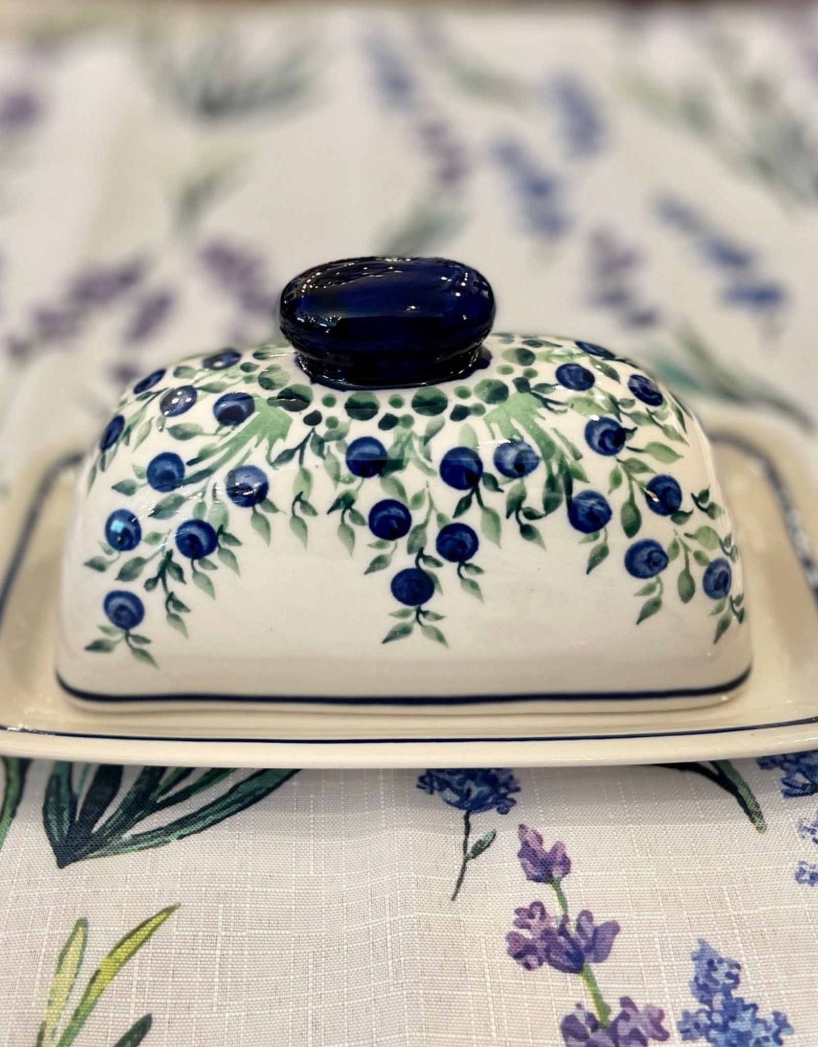 Polish Pottery Apron - Blueberries! (3A). Boleslawiec Apron