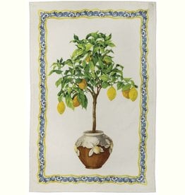 Italian Linen - Limonaia Decoro Crema  Kitchen Towel 20" x 28"