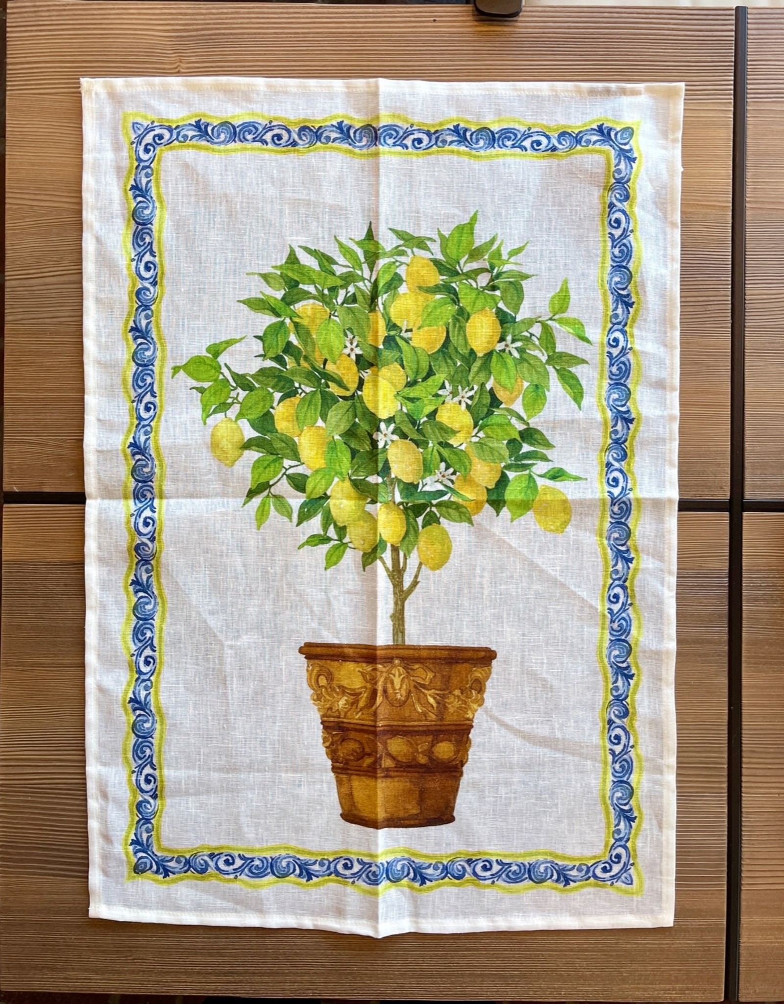 Italian Linen - Limonaia Coccio Crema  Kitchen Towel 20" x 28"
