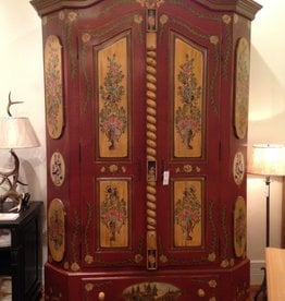 "Big Red" 9 Ft Tall Armoire. 108" tall x 69" Wide x 32" Deep Distress' Red