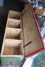 Hand-Painted Grain Chest/Bench  - L 69 3/4    D  19 1/4    H 27 1/4