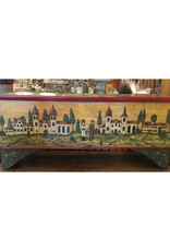 Hand-Painted Grain Chest/Bench  - L 69 3/4    D  19 1/4    H 27 1/4