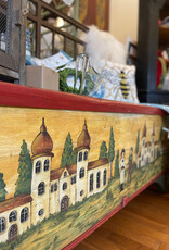 Hand-Painted Grain Chest/Bench  - L 69 3/4    D  19 1/4    H 27 1/4