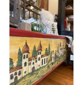 Hand-Painted Grain Chest/Bench  - L 69 3/4    D  19 1/4    H 27 1/4