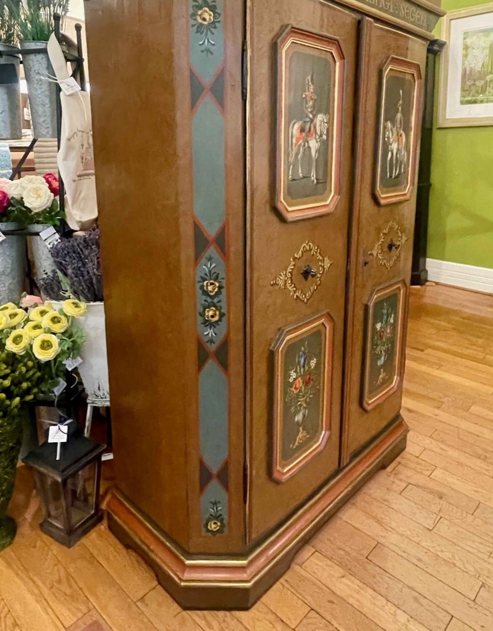 Armoire - Painted / Equestrian (Original) L 52" x D 23" H 72"