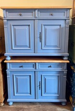 2 Door Buffet - BLUE. Round Metal Knobs  47.5" x 35.5" x 20.5"