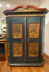 Armoire - Painted With Floral Scenes. German Original.