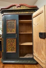 Armoire - Painted With Floral Scenes. German Original.