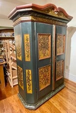 Armoire - Painted With Floral Scenes. German Original.