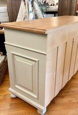 3 Door Buffet - Distressed Gray. Natural Top. 35.5"Hx60"Wx21.5"D -