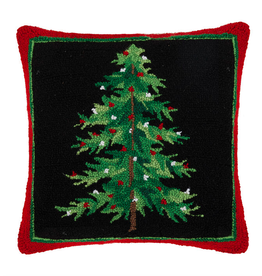 Country Christmas Hook Pillow - 18" x 18"