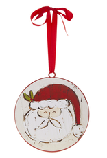 Santa Face Disc Ornament 6"