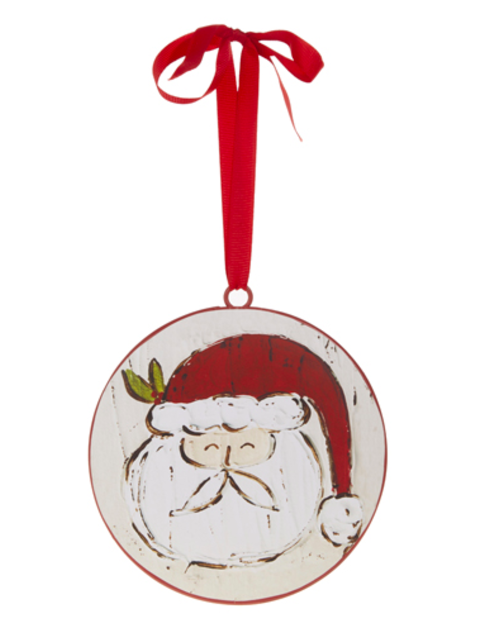 Santa Face Disc Ornament 6"