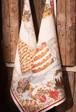 Italian Linen - Noel Gourmand Cake  Cream Kitchen Towel - 20" x 28"